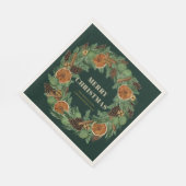 Rustiek gedroogd Sinaasappel Pine Krans Groene Vak Servet (Hoek)