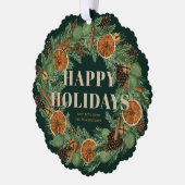 Rustiek gedroogd Sinaasappel Pine Krans Keepsake G Ornament Kaart (Links)