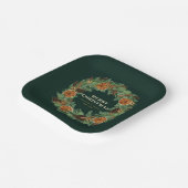 Rustiek gedroogd Sinaasappel Vakantie Pine Krans G Papieren Bordje (Gebogen)