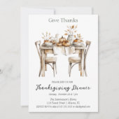 Rustiek Geef Bedankt Diner Kaart (Voorkant)