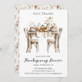 Rustiek Geef Bedankt Diner Kaart (Voorkant / Achterkant)