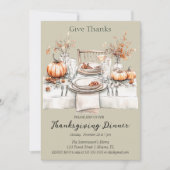 Rustiek Geef Bedankt Diner Kaart (Voorkant)