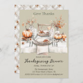 Rustiek Geef Bedankt Diner Kaart (Voorkant / Achterkant)