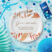 Rustiek Geef Bedankt Herfst bladeren Thanksgiving Papieren Bordje (Feest)