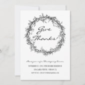 Rustiek Geef Bedankt Thanksgiving Diner Kaart (Voorkant)