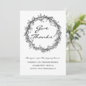 Rustiek Geef Bedankt Thanksgiving Diner Kaart (Staand voorkant)