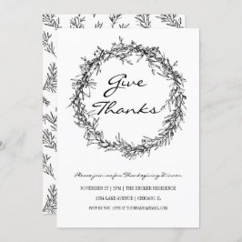 Rustiek Geef Bedankt Thanksgiving Diner Kaart