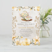 Rustiek Geel Bloemen Tea Party Vrijgezellenfeest Kaart (Staand voorkant)