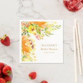 Rustiek Geel Bloemen Waterverf Vrijgezellenfeest Servet (Insitu)