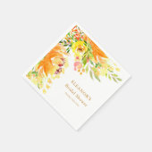 Rustiek Geel Bloemen Waterverf Vrijgezellenfeest Servet (Hoek)