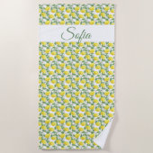 Rustiek geel citroen waterverf patroon strandlaken (Voorkant)