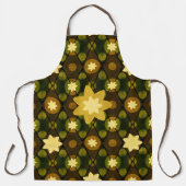 Rustiek Geel en Bruin Keuken Print Schort (Voorkant)
