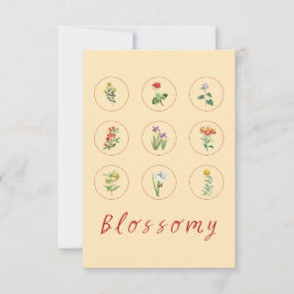 Rustiek Geel  Narcissen Bloesem Collage Bedankkaart