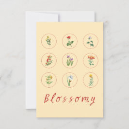 Rustiek Geel  Narcissen Bloesem Collage Bedankkaart
