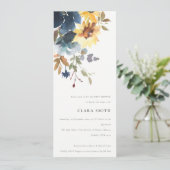 Rustiek Geel Navy Zonnebloem Bloemen Baby shower Kaart (Staand voorkant)