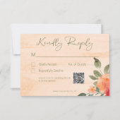 Rustiek Geel Sinaasappel & Perzik Rozen Bruiloft Q RSVP Kaartje (Voorkant)