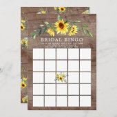 Rustiek Geel Zonnebloem BINGO Vrijgezellenfeest Ga Kaart (Voorkant / Achterkant)