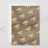 Rustiek Geel Zonnebloem Bloemen Baby shower Kaart (Achterkant)