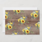 Rustiek Geel Zonnebloem Verjaardagsfeest Kaart (Achterkant)