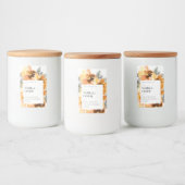 RUSTIEK GEEL ZONNEBLOEM WATERVERF BLOEMKAARS VOEDSELCONTAINER ETIKET (Flessen)