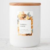 RUSTIEK GEEL ZONNEBLOEM WATERVERF BLOEMKAARS VOEDSELCONTAINER ETIKET (Voorkant)