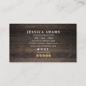 Rustiek Geel Zonnebloem Waterverf Houten Visitekaartje (Achterkant)