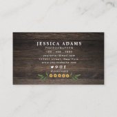 Rustiek Geel Zonnebloem Waterverf Houten Visitekaartje (Achterkant)