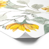 Rustiek Geel Zonnebloemen Trouwstoel Grafiek Poster (Hoek)