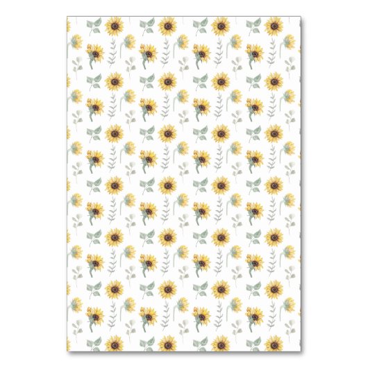 Rustiek Geel Zonnebloemen Trouwtafel Nummers Kaart (Achterkant)