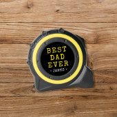 Rustiek geel + zwart beste vader ooit w / naam rolmaat