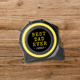 Rustiek geel + zwart beste vader ooit w / naam rolmaat