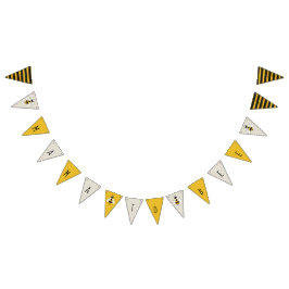 Rustiek geïllustreerd Bijen Bunting Banner teken