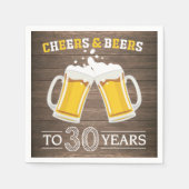 Rustiek gejuich en bier tot 30 jaar servetten (Voorkant)