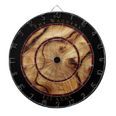 Rustiek geknoopt hout aangepaste familienaam Est D Dartbord (Voorkant)