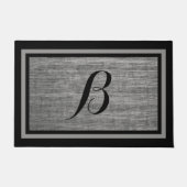 Rustiek Gekrast Staal Custom Monogram Design Deurmat (Voorkant)