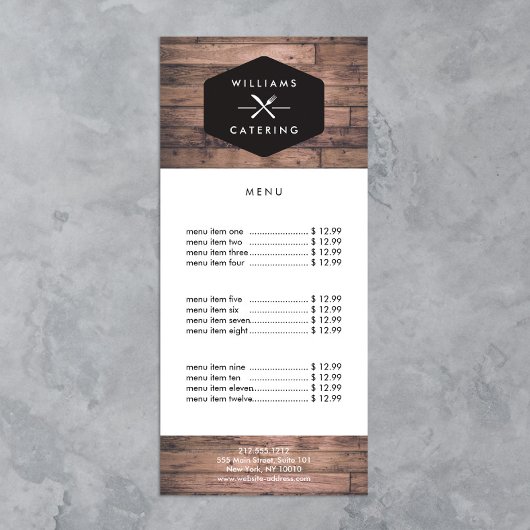 Rustiek Gekruist Vorkmes Logo Noodlijdend hout I Reclamekaart