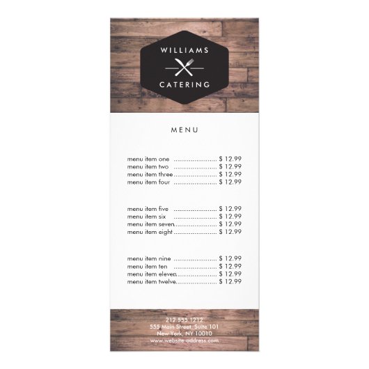 Rustiek Gekruist Vorkmes Logo Noodlijdend hout I Reclamekaart (Voorkant)