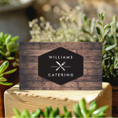 Rustiek Gekruist Vorkmes Logo Noodlijdend hout I Visitekaartje