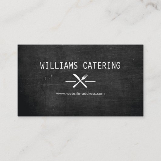 Rustiek Gekruist Vorkmes Logo Zwart Hout Visitekaartje (Voorkant)