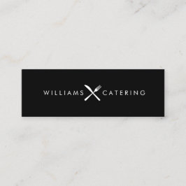 Rustiek gekruiste vorkmes Logo zwart Mini Visitekaartje