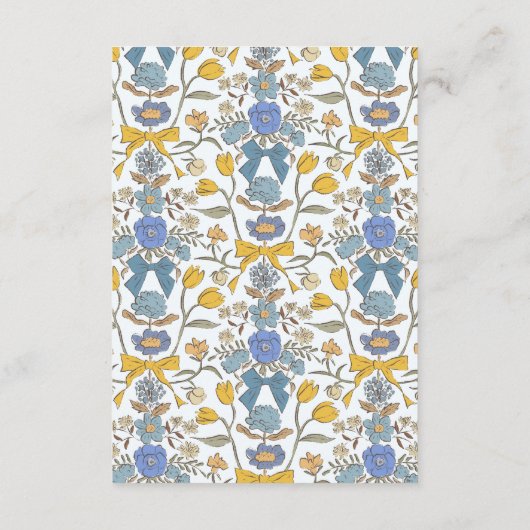 Rustiek Gele Bogen En Bloemen Trouwdetails Informatiekaartje (Achterkant)