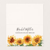 Rustiek Gele Zonnebloem Tuin Gevouwen Visitekaartje (Buitenkant ongevouwen)