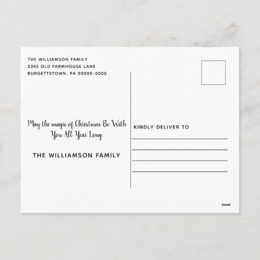 Rustiek Geloof In De Magie Van Het Kerstscript Feestdagenkaart (Achterkant)