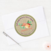 Rustiek Gemaakt met Liefde Burlap Perzikjam Ronde Sticker (Envelop)