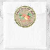 Rustiek Gemaakt met Liefde Burlap Perzikjam Ronde Sticker (Tas)