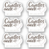 Rustiek Gemaakt met Liefde Hart Kaarsen Natuurlijk Sticker (Voorkant)