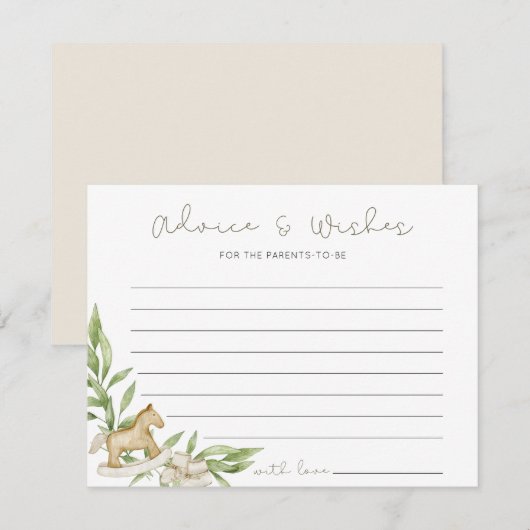 Rustiek Genderneutraal advies wenst Baby shower (Voorkant / Achterkant)
