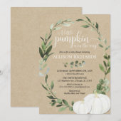 Rustiek genderneutraal herfst pompoenen groen kaart (Voorkant / Achterkant)