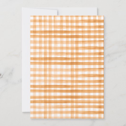 Rustiek genderneutraal klein pompoen Baby shower Kaart (Achterkant)