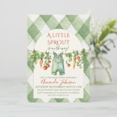 Rustiek genderneutraal Little Sprout Baby shower Kaart (Staand voorkant)